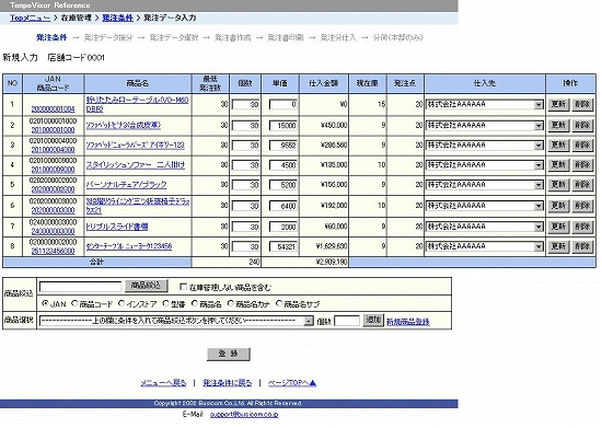 発注点切れ表示